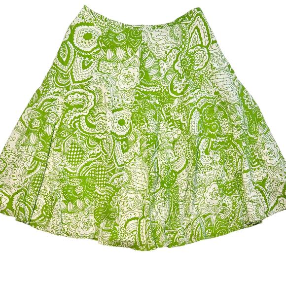 Chico's A Line Flared Maxi Skirt Size XL / 3 Boho Cottage Cotton Spring Green - Picture 2 of 9